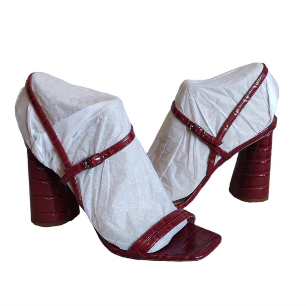 Sam Edelman Kit Slingback Block Heel Sandal in Rhubarb NIB Sz.8.5